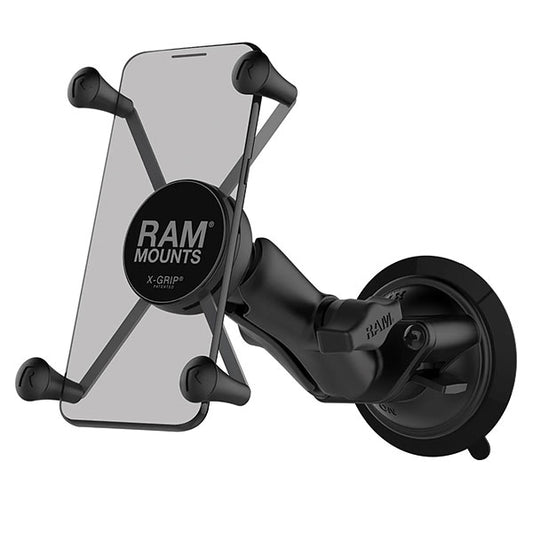 RAM Mount Twist Lock Suction Cup with Medium Phone Holder X-Grip